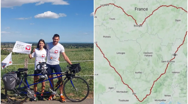 Un corazón de 2.162 km hecho en tandem por padre e hija, el nuevo récord Guinness de Strava Art
