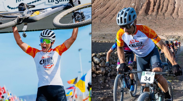 Ismael Ventura y Tessa Kortekaas dominan la 4 Stage MTB Race Lanzarote 2024 de principio a fin