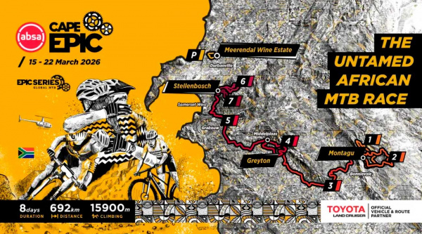 692 km y 15.900 metros de ascensión: así será la Absa Cape Epic 2026