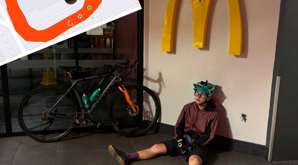 500 km dando vueltas a un McDonald’s: una de las formas más surrealistas de completar el Rapha Festive 500