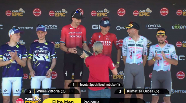 Valero arranca la Absa Cape Epic en el podio, resultados del prólogo