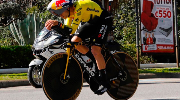 Doble lenticular en crono: la arriesgada elección técnica de Van Aert y Jorgenson en Tirreno-Adriático