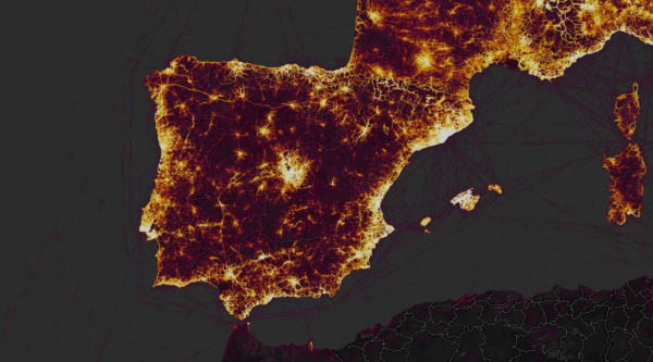 España en el Strava Global Heatmap