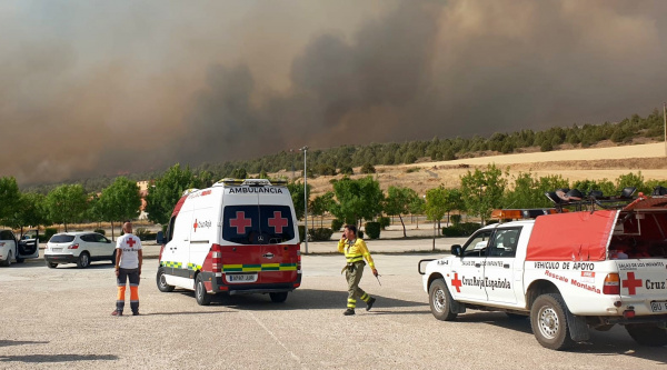 Cruz Roja de Burgos en el incendio