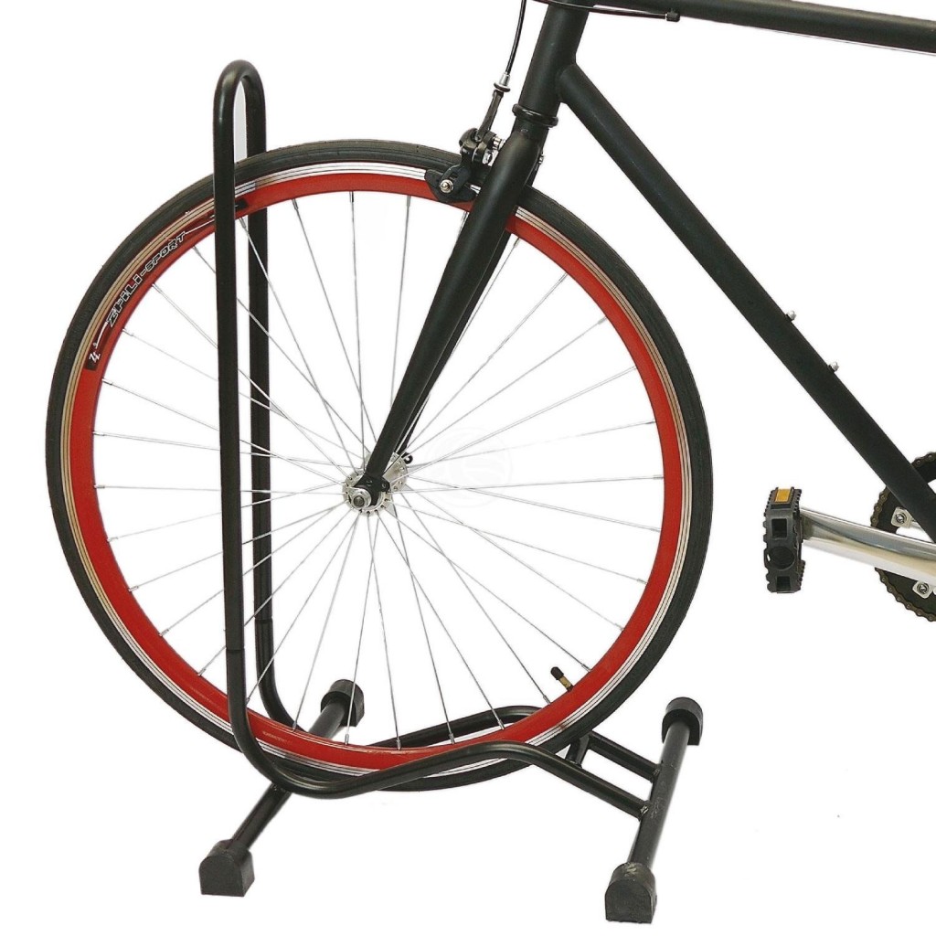 Soporte suelo para bicicleta con rueda de 16´ a 29´ - 44.5x41.5x37 cm.