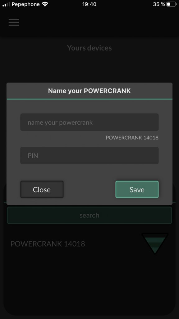 Medidor de potencia Inpeak Powercrank